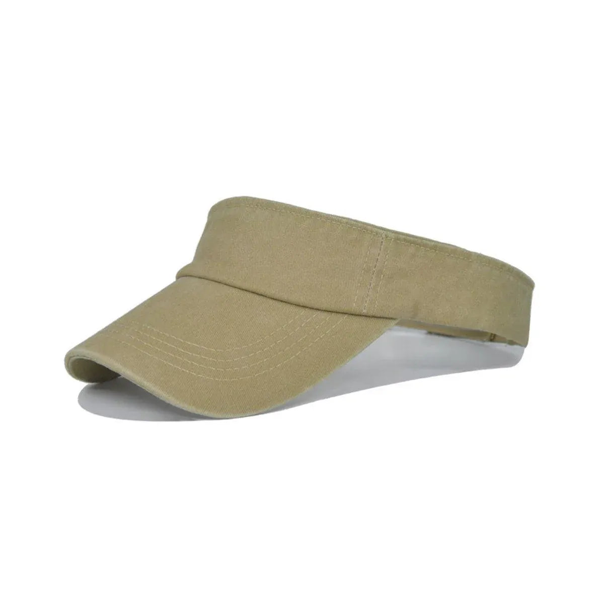 Unisex Summer Denim Sun Visor Cap Breathable Washed Running Hat - Khaki V528-HOLLOW-HAT-KHAKI-265533