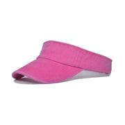Unisex Summer Denim Sun Visor Cap Breathable Washed Running Hat - Rose-Red V528-HOLLOW-HAT-ROSE-RED-672051
