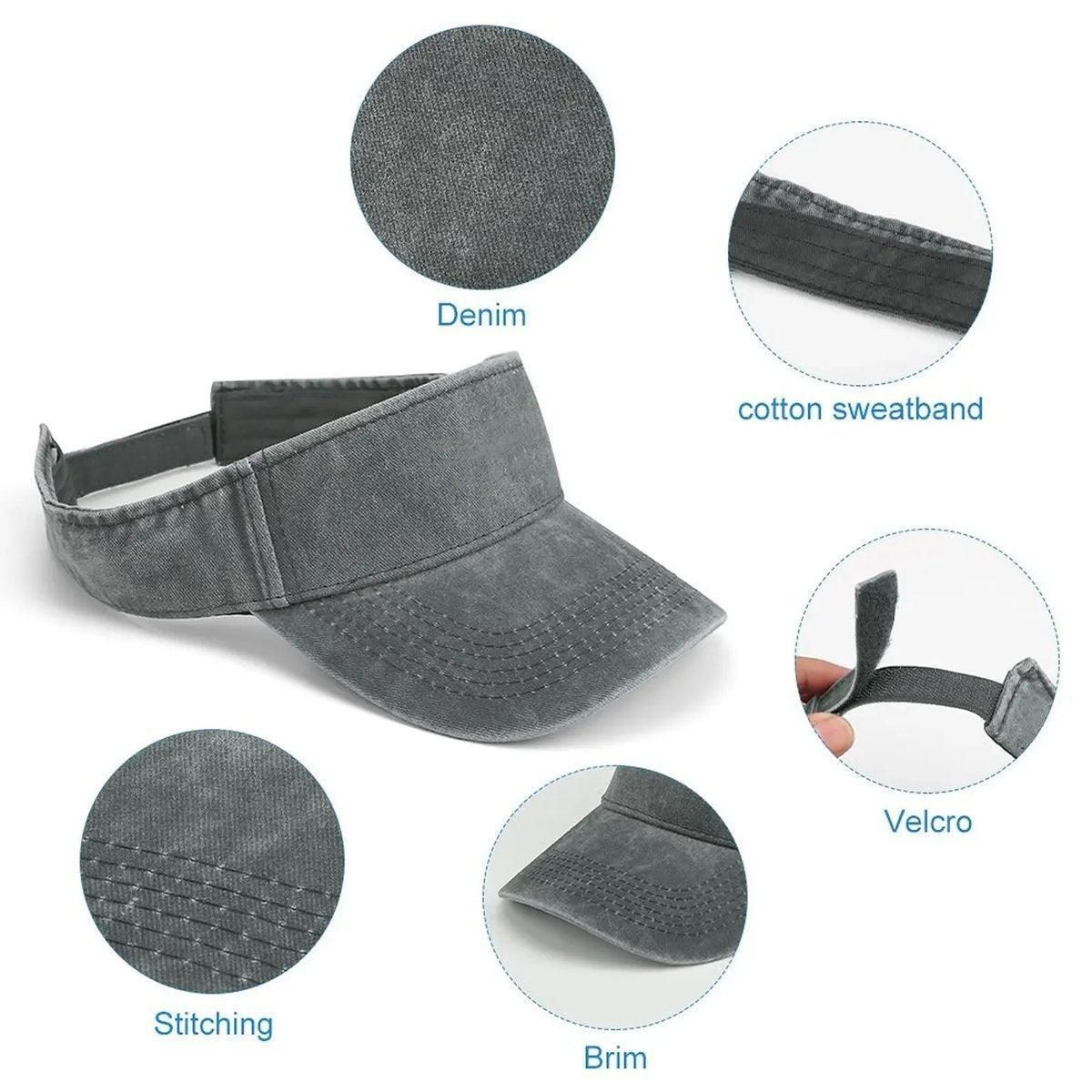 Unisex Summer Denim Sun Visor Cap Breathable Washed Running Hat - Rose-Red V528-HOLLOW-HAT-ROSE-RED-672051