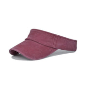 Unisex Summer Denim Sun Visor Cap Breathable Washed Running Hat - Wine Red V528-HOLLOW-HAT-WINE-RED-175814