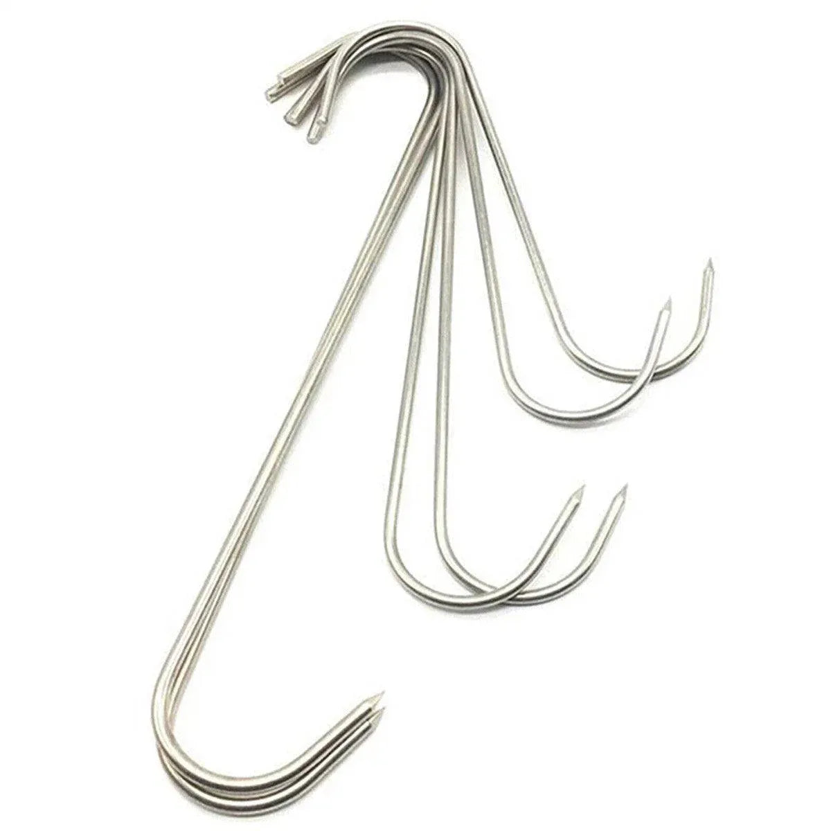 10PCS Steel S Meat Hooks for Beef Pork Lamb Roast Duck BBQ Grill Oven Hanging - L V528-HOOK-L-10PCS-386029
