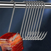 10PCS Steel S Meat Hooks for Beef Pork Lamb Roast Duck BBQ Grill Oven Hanging - L V528-HOOK-L-10PCS-386029