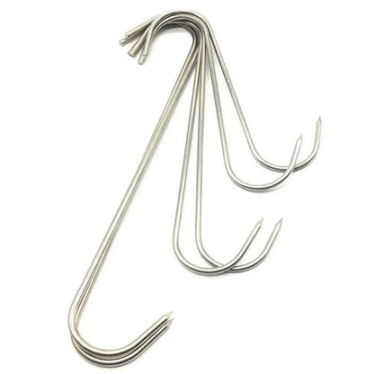 10PCS Steel S Meat Hooks for Beef Pork Lamb Roast Duck BBQ Grill Oven Hanging - S V528-HOOK-S-10PCS-210275
