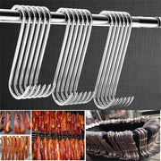 10PCS Steel S Meat Hooks for Beef Pork Lamb Roast Duck BBQ Grill Oven Hanging - S V528-HOOK-S-10PCS-210275