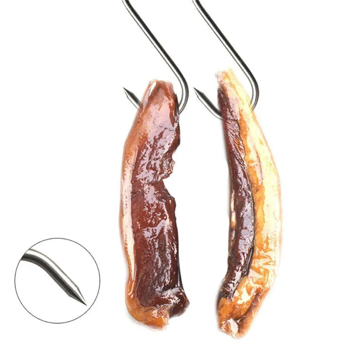 10PCS Steel S Meat Hooks for Beef Pork Lamb Roast Duck BBQ Grill Oven Hanging - S V528-HOOK-S-10PCS-210275