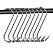 10PCS Steel S Meat Hooks for Beef Pork Lamb Roast Duck BBQ Grill Oven Hanging - S V528-HOOK-S-10PCS-210275