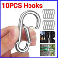 10Pcs Stainless Steel Carabiner Snap Hooks with Keychain for Camping V528-HOOKS-10PCS-80399