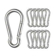 10Pcs Stainless Steel Carabiner Snap Hooks with Keychain for Camping V528-HOOKS-10PCS-80399