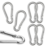 10Pcs Stainless Steel Carabiner Snap Hooks with Keychain for Camping V528-HOOKS-10PCS-80399