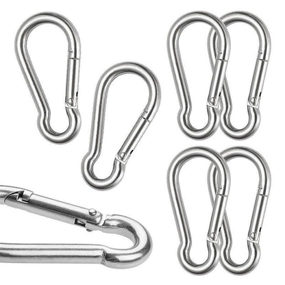 10Pcs Stainless Steel Carabiner Snap Hooks with Keychain for Camping V528-HOOKS-10PCS-80399