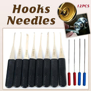 12PCS Kit Hand Lock Broken Key Extractor Removal Remover Hooks Needles Tool V528-HOOKSNEEDLES-12PCS-578128