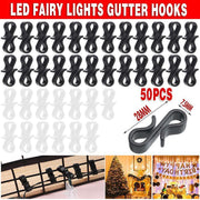 50PCS Led Fairy Lights Gutter Hooks Heavy Duty Clips Party Led Fairy Light - White V528-HOOKUP-WHITE-50PCS-91184