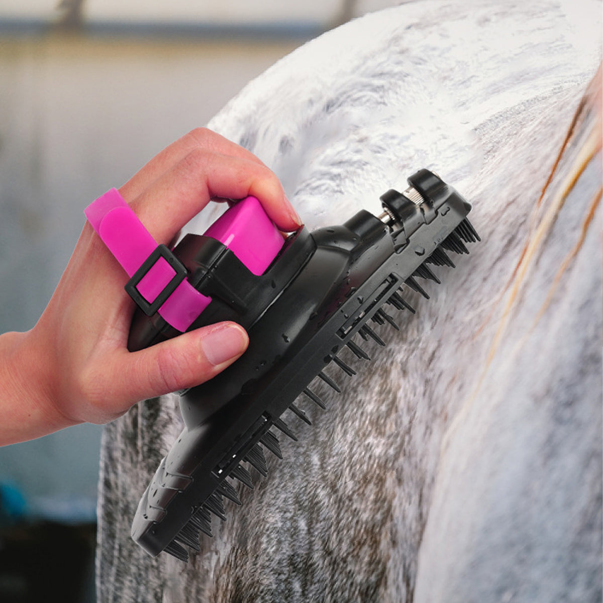 Horse Bath Brush Grooming Massage Comb Soft Bristle Cleaning Tool For Equine Use V528-HORSE-BRUSH-557184