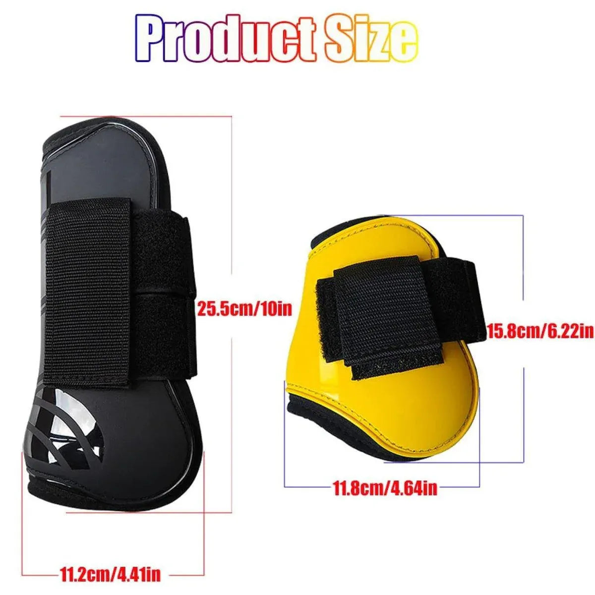 4pcs Show Jumping Horse Leg Warmers Gaiters for Joint Protection Equine Gear - Brown V528-HORSE-GAITERS-BROWN-L-636494