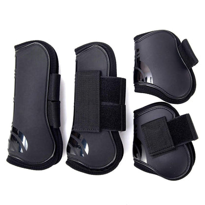 4pcs Show Jumping Horse Leg Warmers Gaiters for Joint Protection Equine Gear - Brown V528-HORSE-GAITERS-BROWN-L-636494