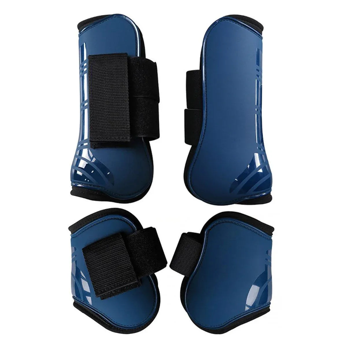 4pcs Show Jumping Horse Leg Warmers Gaiters for Joint Protection Equine Gear - Navy V528-HORSE-GAITERS-NAVY-L-299189