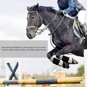 4pcs Show Jumping Horse Leg Warmers Gaiters for Joint Protection Equine Gear - Navy V528-HORSE-GAITERS-NAVY-L-299189