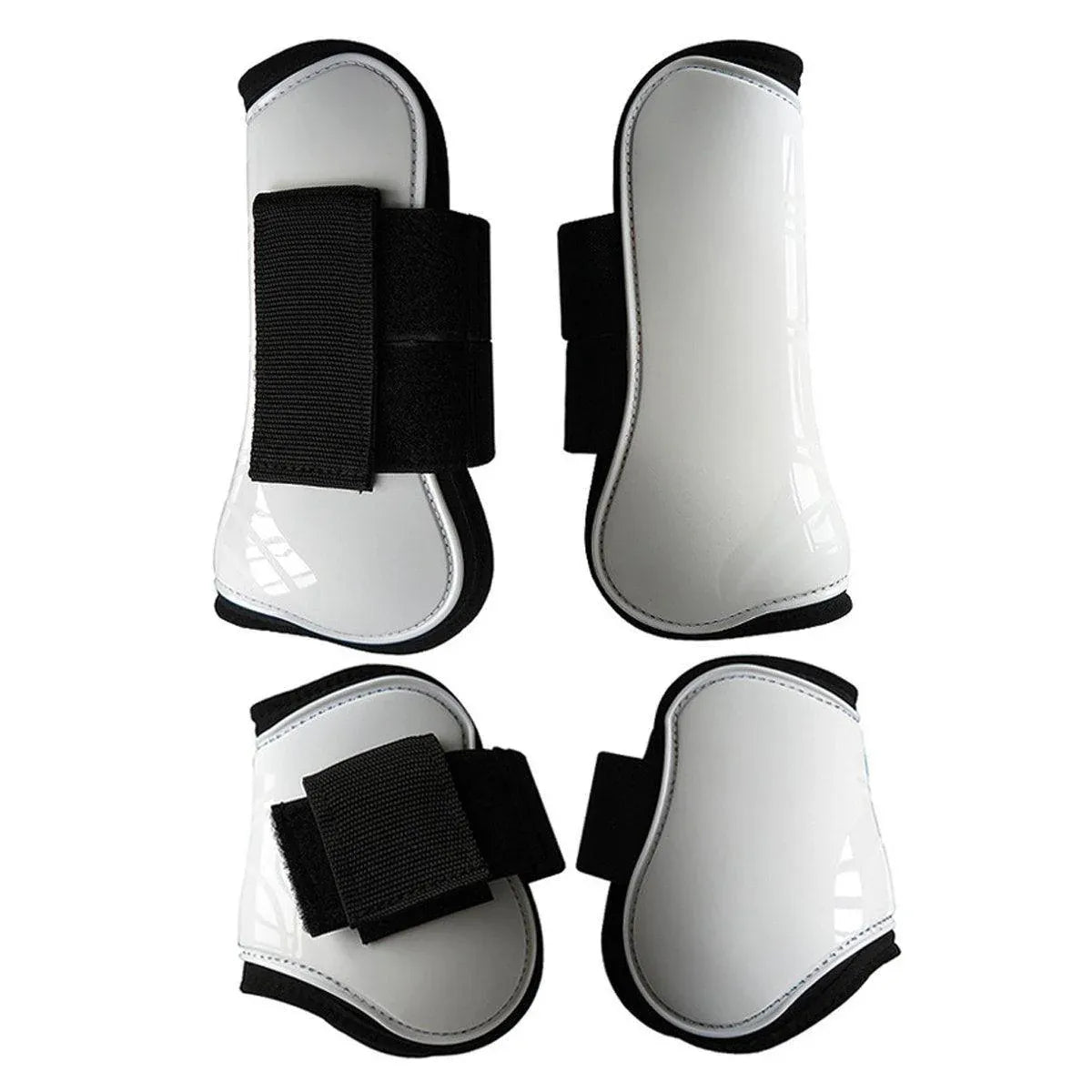 4pcs Show Jumping Horse Leg Warmers Gaiters for Joint Protection Equine Gear - White V528-HORSE-GAITERS-WHITE-L-453411