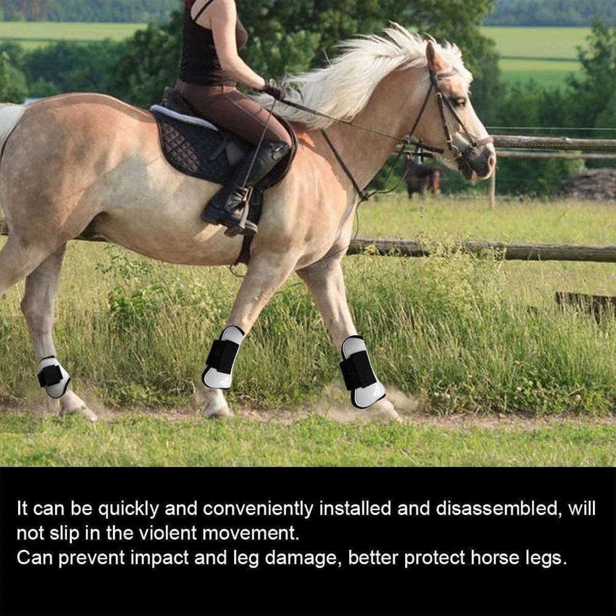 4pcs Show Jumping Horse Leg Warmers Gaiters for Joint Protection Equine Gear - White V528-HORSE-GAITERS-WHITE-L-453411