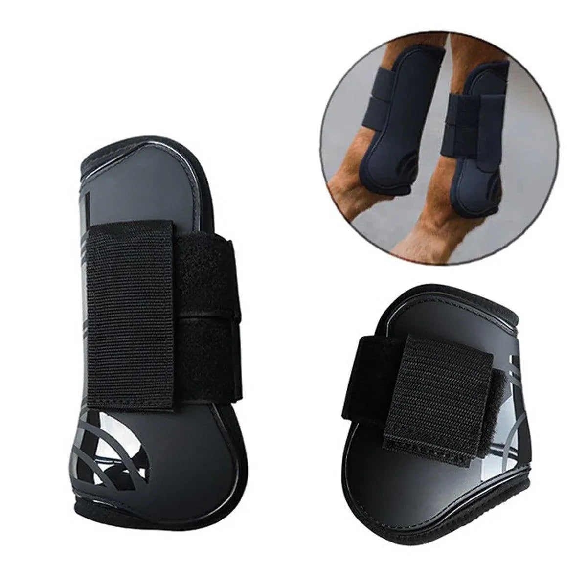 4pcs Show Jumping Horse Leg Warmers Gaiters for Joint Protection Equine Gear - White V528-HORSE-GAITERS-WHITE-L-453411