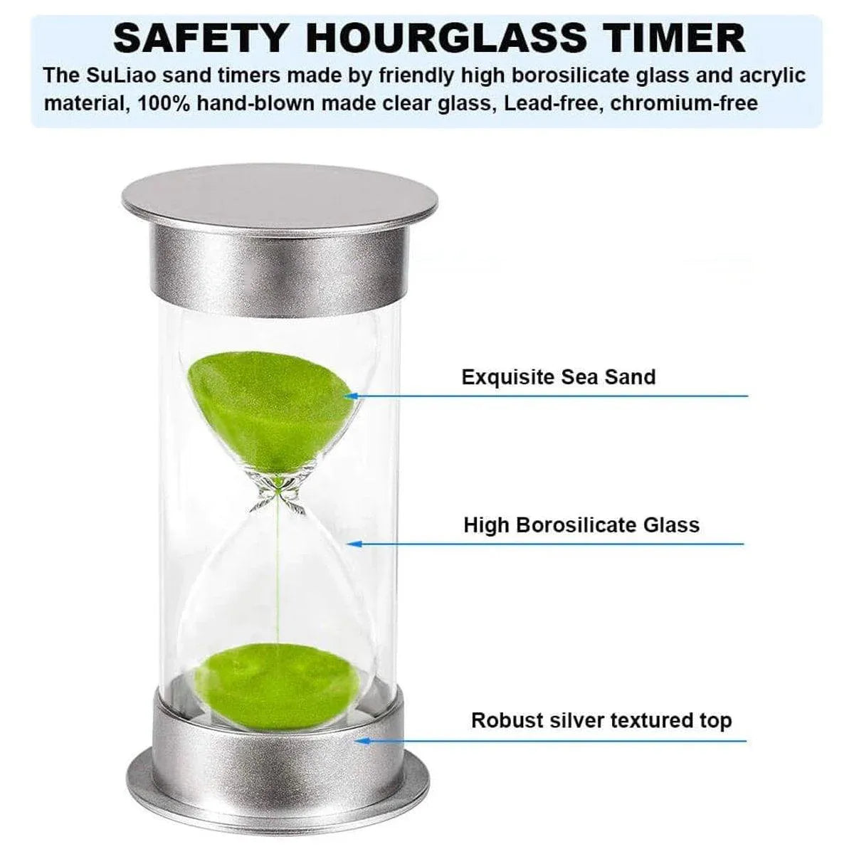 10/15/30 Minute Hourglass Timer Sand Timer for Home Office and Classroom Use - Sky Blue-10min V528-HOURGLASS-BLUE-10M-124878