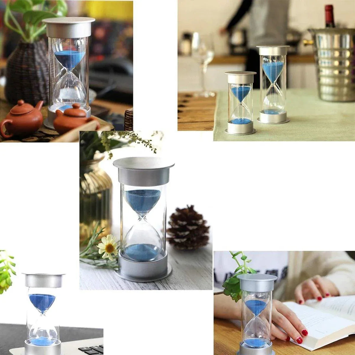 10/15/30 Minute Hourglass Timer Sand Timer for Home Office and Classroom Use - Sky Blue-15min V528-HOURGLASS-BLUE-15M-928475
