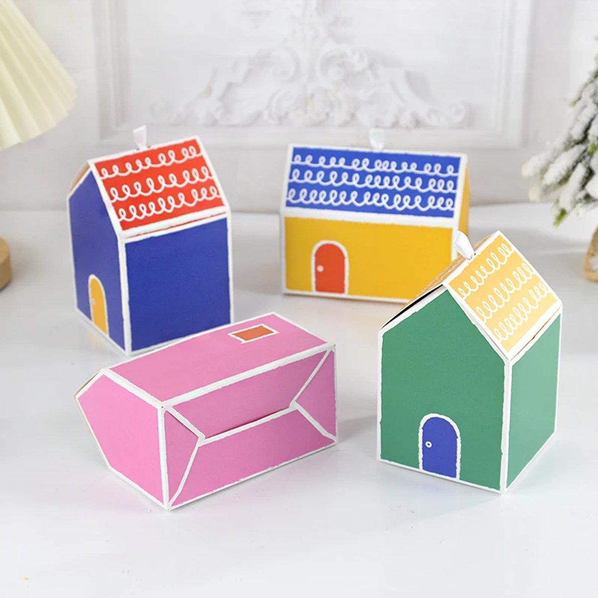 40PCS Colorful Small House Gift Boxes Candy Packing Party Favors Treat Box V528-HOUSE-BOX-40PCS-215961