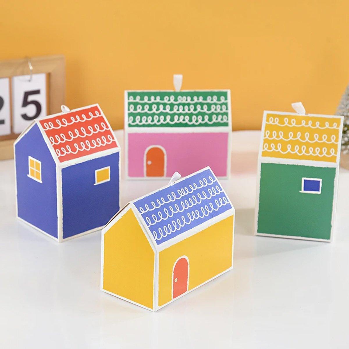 40PCS Colorful Small House Gift Boxes Candy Packing Party Favors Treat Box V528-HOUSE-BOX-40PCS-215961