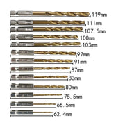 13pcs Quick Change Hss Titanium Drill Bits Hex Shank Set Soft Metal Wood Timber V528-HSSTITANIUM-13PCS-651876