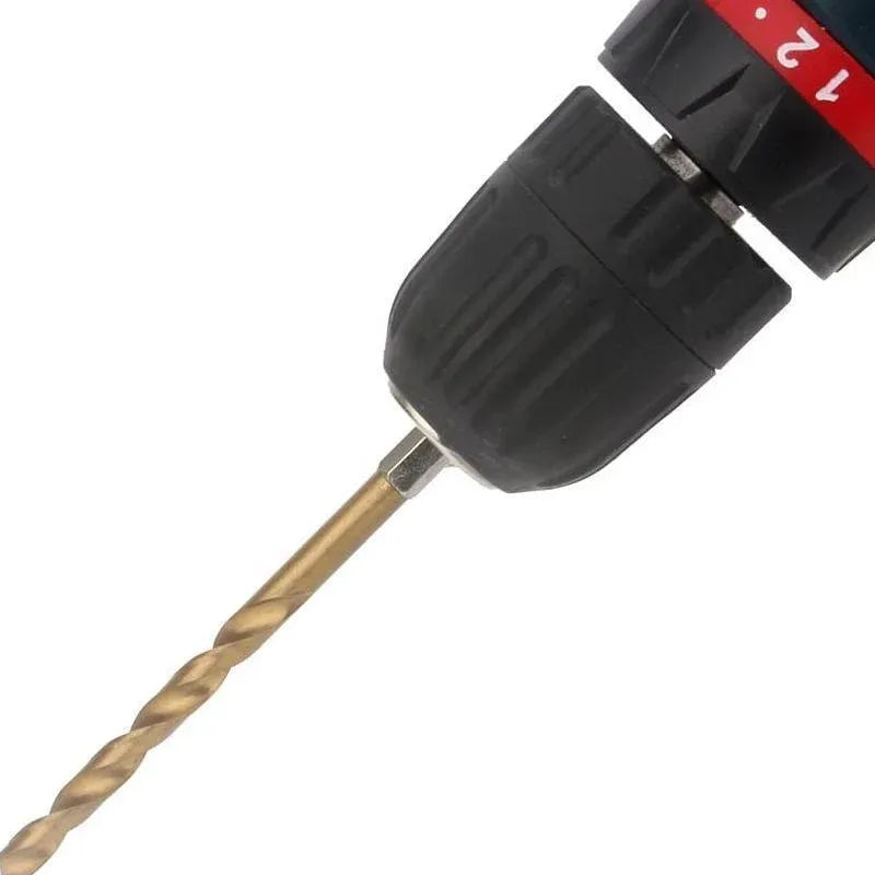 13pcs Quick Change Hss Titanium Drill Bits Hex Shank Set Soft Metal Wood Timber V528-HSSTITANIUM-13PCS-651876