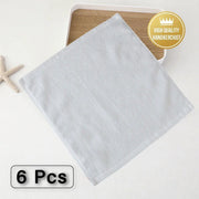 6PCS Hotel Cotton Face Towel White Soft Square Cloth Beauty Salon KTV Thick Wash - 35x35cm-Patternless-70g V528-HT-70G-35-35-6PCS-318866