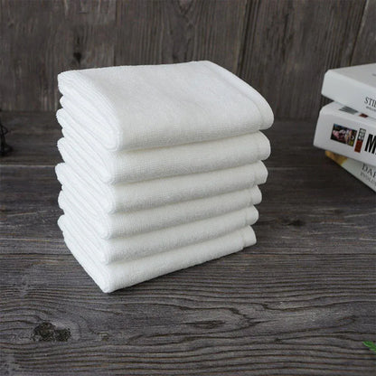 6PCS Hotel Cotton Face Towel White Soft Square Cloth Beauty Salon KTV Thick Wash - 35x35cm-Patternless-70g V528-HT-70G-35-35-6PCS-318866