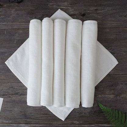 6PCS Hotel Cotton Face Towel White Soft Square Cloth Beauty Salon KTV Thick Wash - 35x35cm-Patternless-70g V528-HT-70G-35-35-6PCS-318866