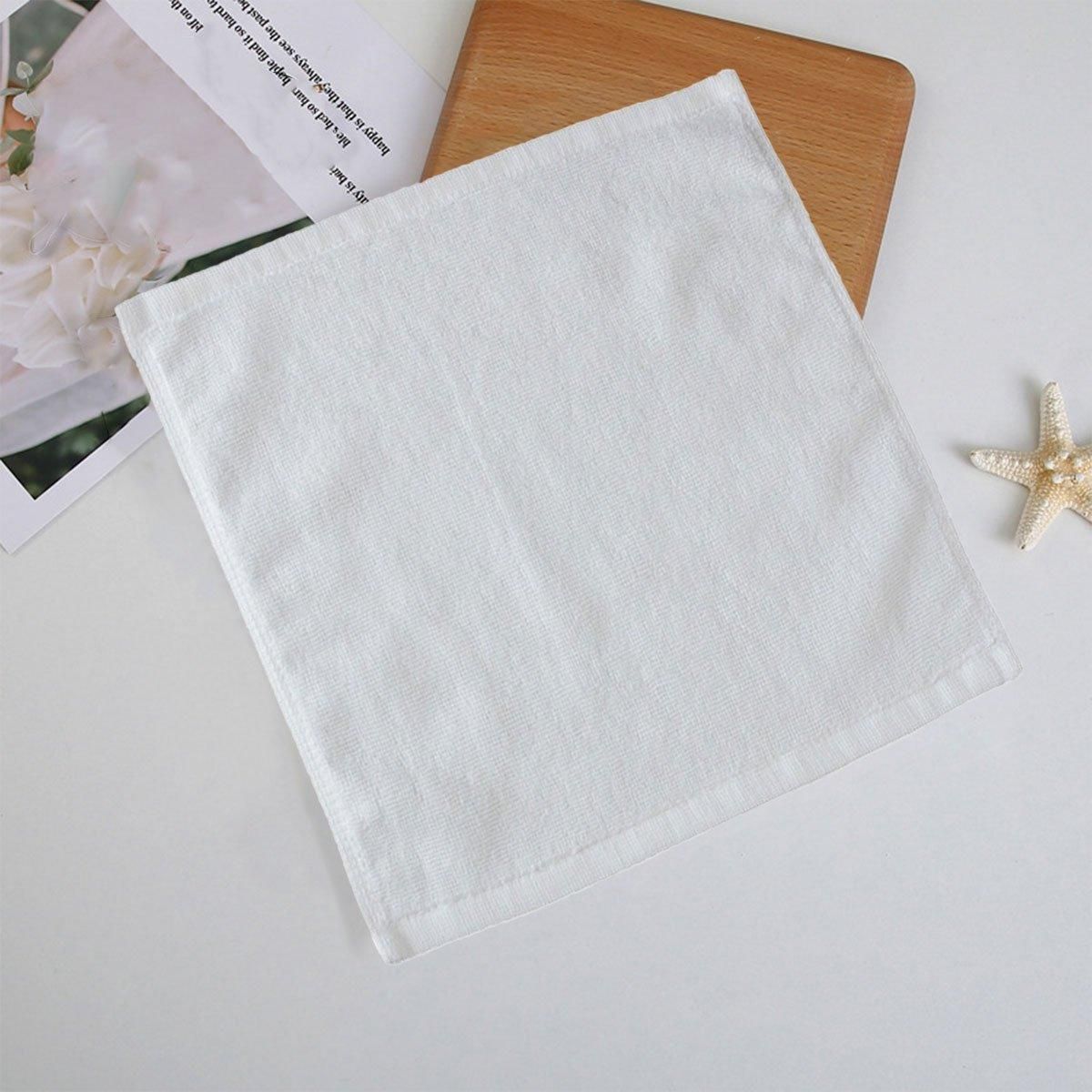 6PCS Hotel Cotton Face Towel White Soft Square Cloth Beauty Salon KTV Thick Wash - 35x35cm-Patternless-70g V528-HT-70G-35-35-6PCS-318866