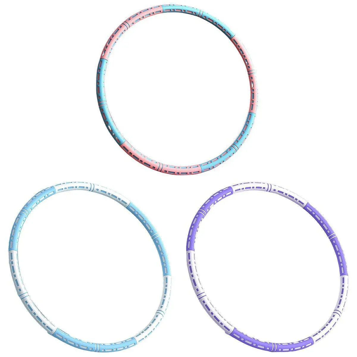 Detachable Weighted Hula Hoop Fitness Equipment for Home Exercise Use - Blue Pink V528-HULA-HOOP-BLUE-PINK-633612