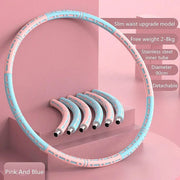 Detachable Weighted Hula Hoop Fitness Equipment for Home Exercise Use - Blue Pink V528-HULA-HOOP-BLUE-PINK-633612