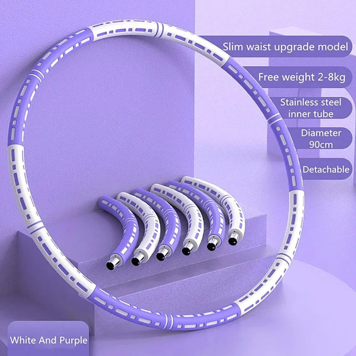 Detachable Weighted Hula Hoop Fitness Equipment for Home Exercise Use - Blue Pink V528-HULA-HOOP-BLUE-PINK-633612