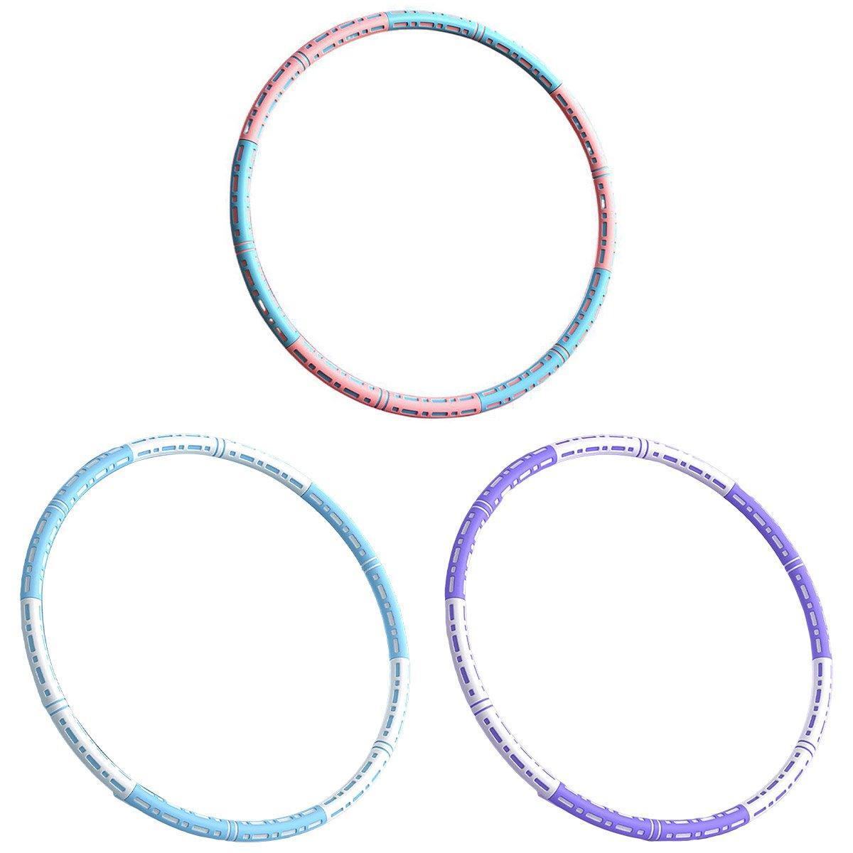 Detachable Weighted Hula Hoop Fitness Equipment for Home Exercise Use - Blue White V528-HULA-HOOP-BLUE-WHITE-325697