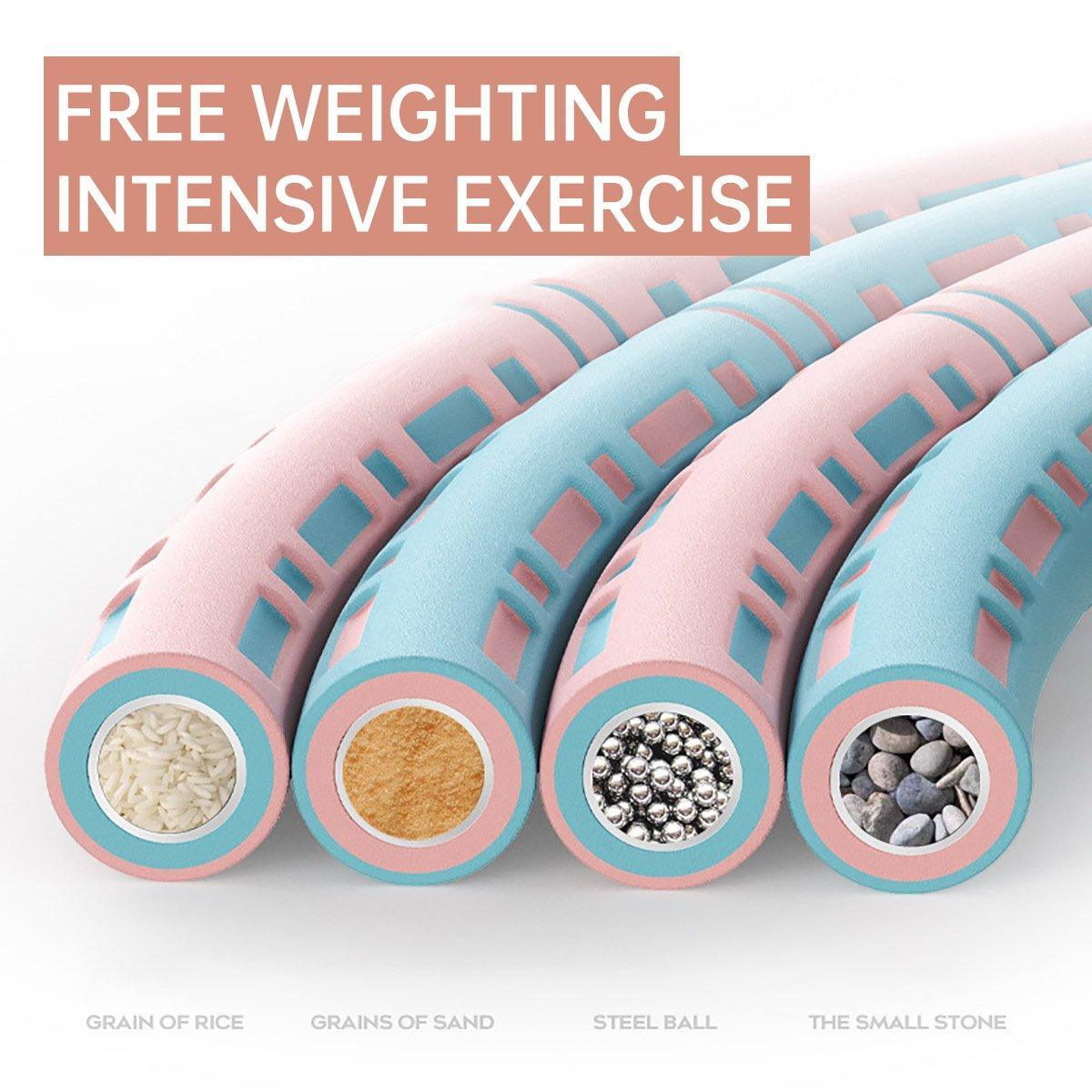 Detachable Weighted Hula Hoop Fitness Equipment for Home Exercise Use - Blue White V528-HULA-HOOP-BLUE-WHITE-325697