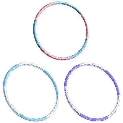 Detachable Weighted Hula Hoop Fitness Equipment for Home Exercise Use - White Purple V528-HULA-HOOP-WHITE-PURPLE-996791