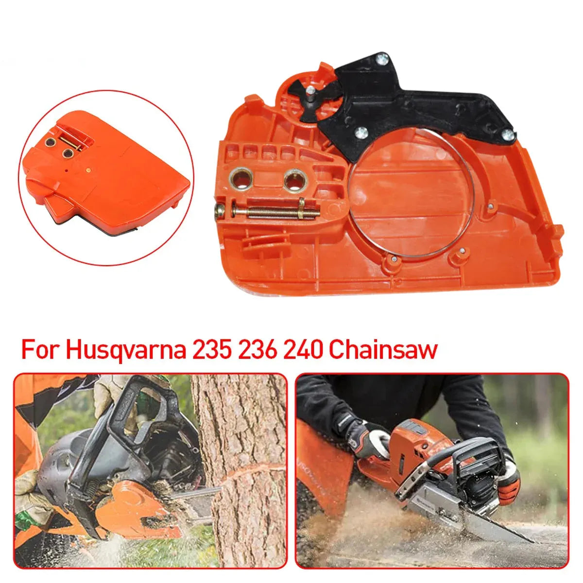 For Husqvarna 235E/236/240 Clutch Side Sprocket Cover Brake Chainsaw Parts L V528-HUSQVARNA-132516
