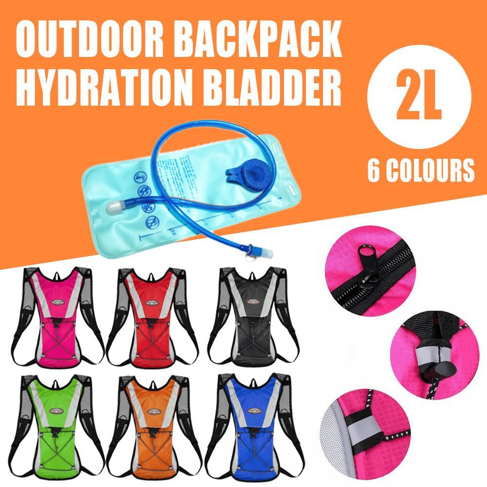 Hydration Pack Backpack Bag with 2L Water Bladder for Hiking Camping Cycling Running - Orange V528-HYDRATIONPACK-ORANGE-791302