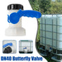 IBC Tank Valve Fittings DN40 Ball Valve Butterfly Valve Barrel Adapter 1000L V528-IBC-TANK-VALVE-DN40-SLYT-62MM-838633