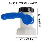 IBC Tank Valve Fittings DN40 Ball Valve Butterfly Valve Barrel Adapter 1000L V528-IBC-TANK-VALVE-DN40-SLYT-62MM-838633