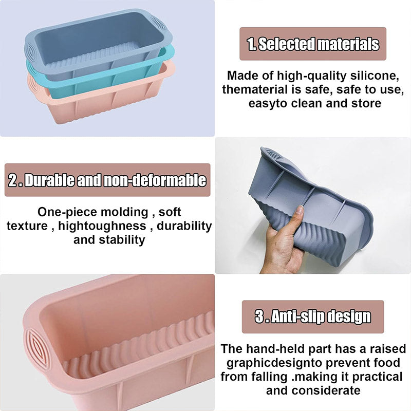 2pcs Large Capacity Ice Cube Tray Mold Rectangle Silicone Ice Grid Maker Kitchen - Grey V528-ICE-2PCS-GREY-438010