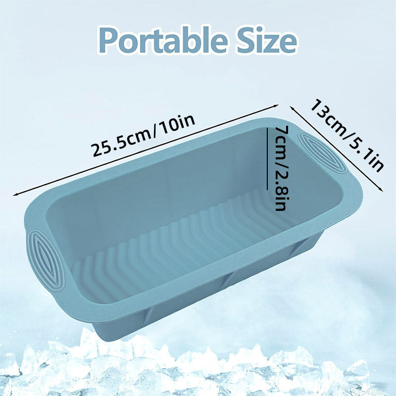 2pcs Large Capacity Ice Cube Tray Mold Rectangle Silicone Ice Grid Maker Kitchen - Orange V528-ICE-2PCS-ORANGE-752425
