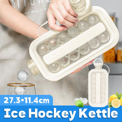 Portable Ice Hockey Pot Ice Cube Tray Water Bottle Clear Household Ice Maker V528-ICE-BALL-KETTLE-WHITE-797552