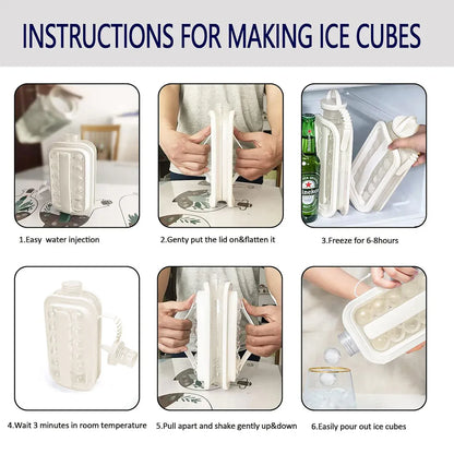 Portable Ice Hockey Pot Ice Cube Tray Water Bottle Clear Household Ice Maker V528-ICE-BALL-KETTLE-WHITE-797552