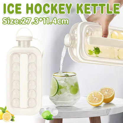 Portable Ice Hockey Pot Ice Cube Tray Water Bottle Clear Household Ice Maker V528-ICE-BALL-KETTLE-WHITE-797552