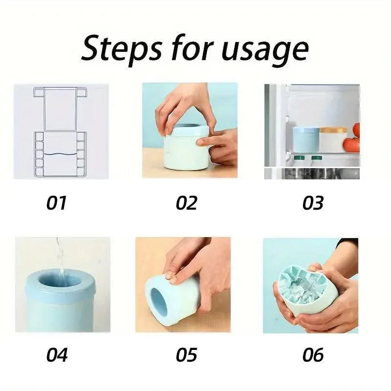 Silicone Ice Cube Tray Mould Ice Box Compartment Bucket for Easy Ice Making - Blue V528-ICE-BLUE-105205